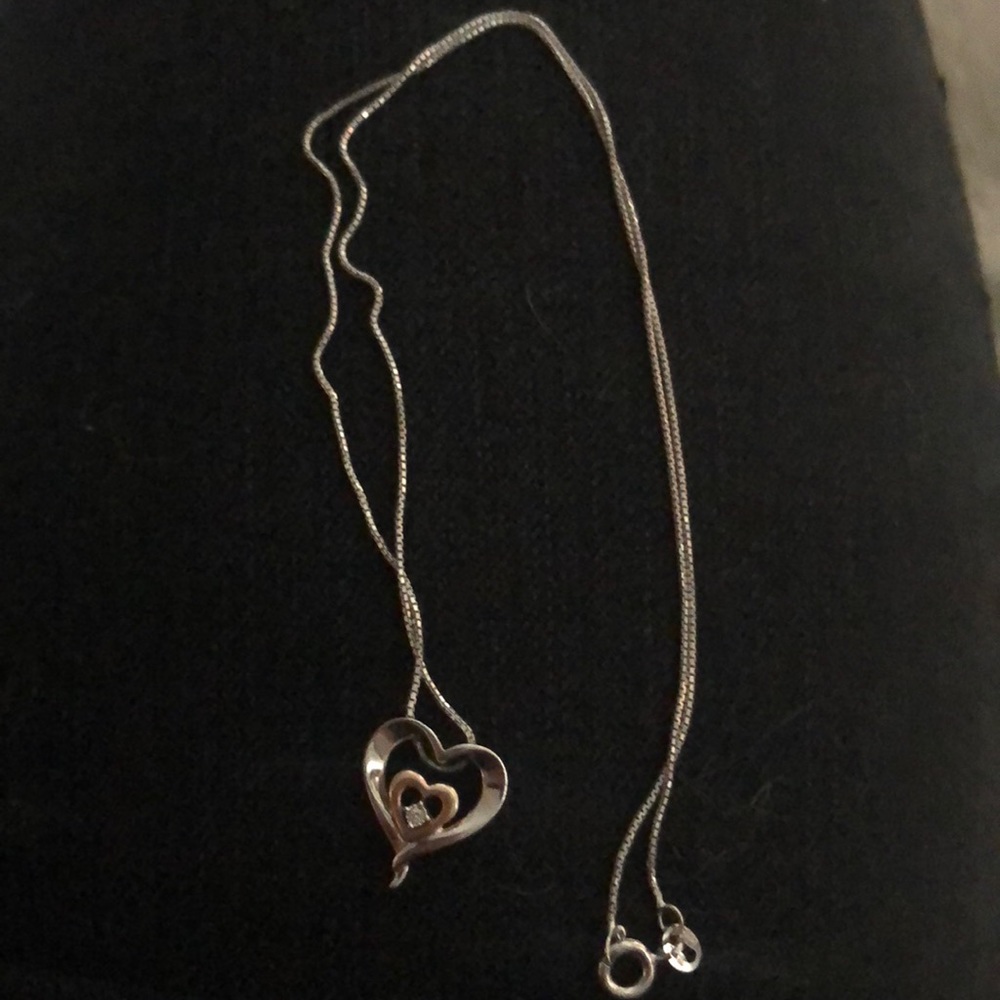 Sterling silver heart necklace